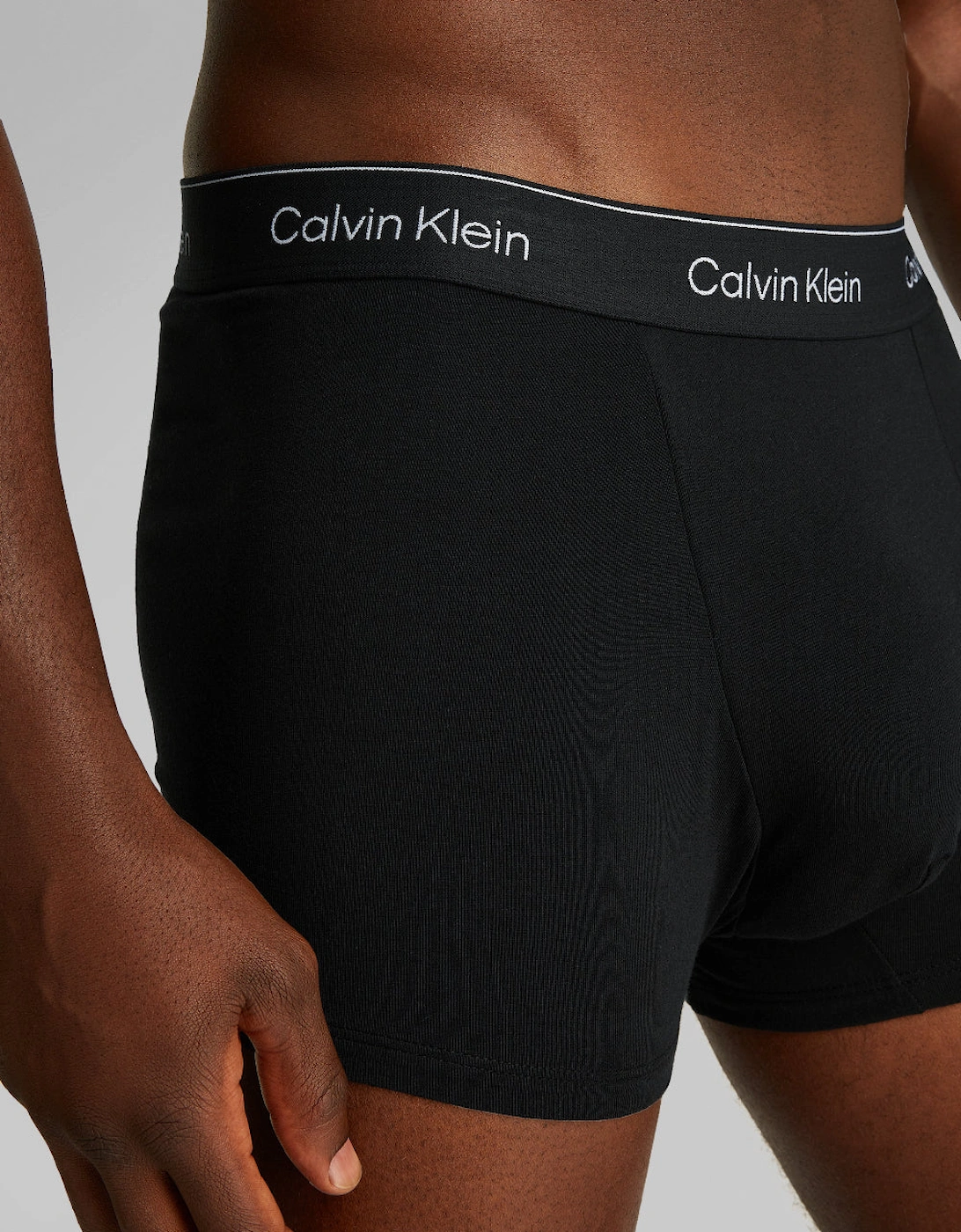 3-Pack Relaxed Fit Icon Stretch Cotton Boxer Trunks, Black