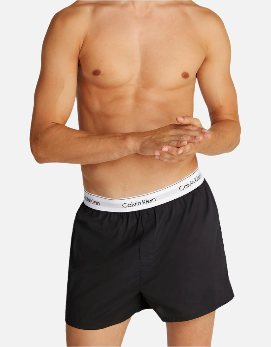 3-Pack Icon Cotton Stretch Slim Boxer Shorts, Black/White/Grey Heather