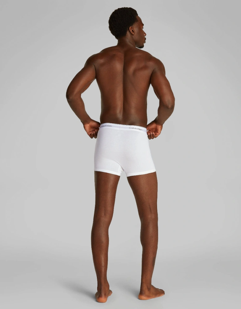 3-Pack Relaxed Fit Icon Cotton Stretch Boxer Trunks, White