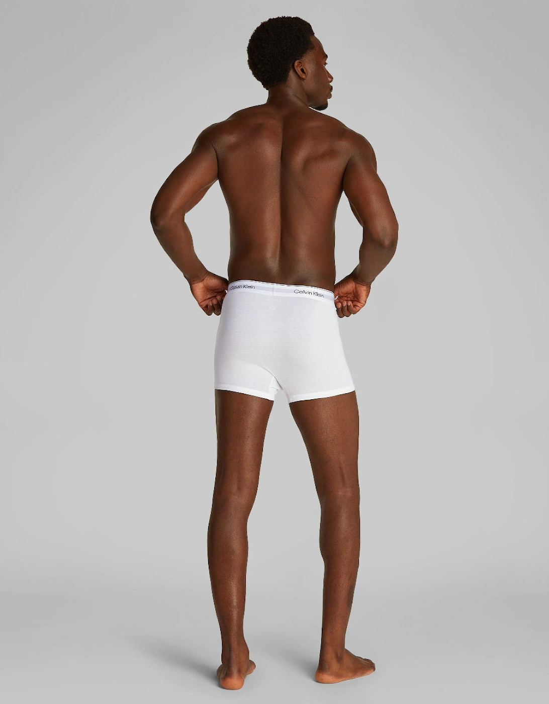 3-Pack Relaxed Fit Icon Cotton Stretch Boxer Trunks, White