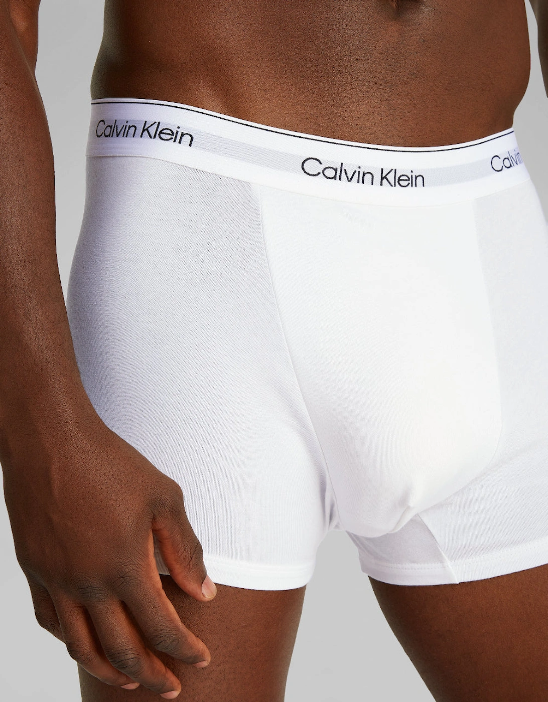 3-Pack Relaxed Fit Icon Cotton Stretch Boxer Trunks, White