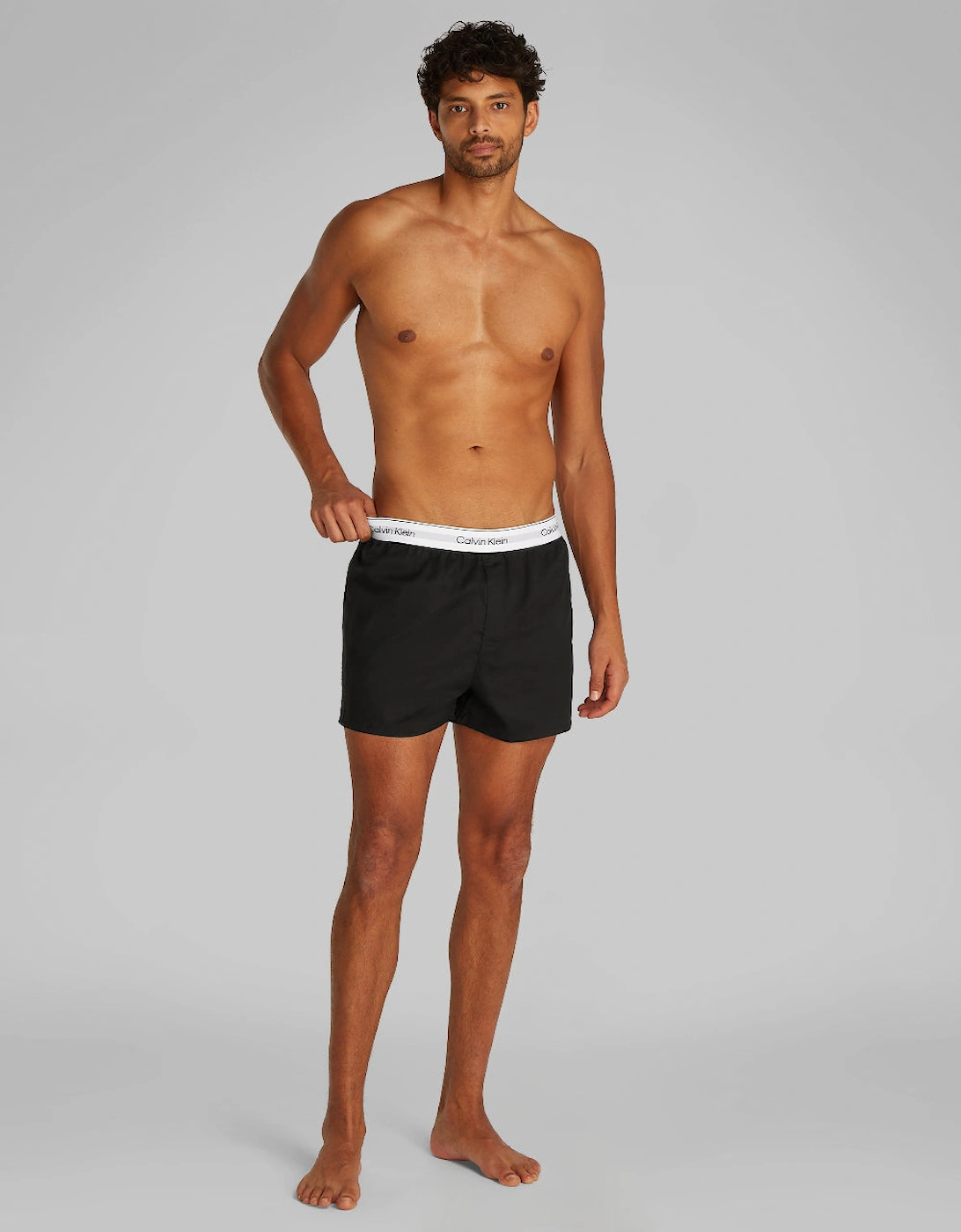 3-Pack Icon Cotton Stretch Slim Boxer Shorts, Black