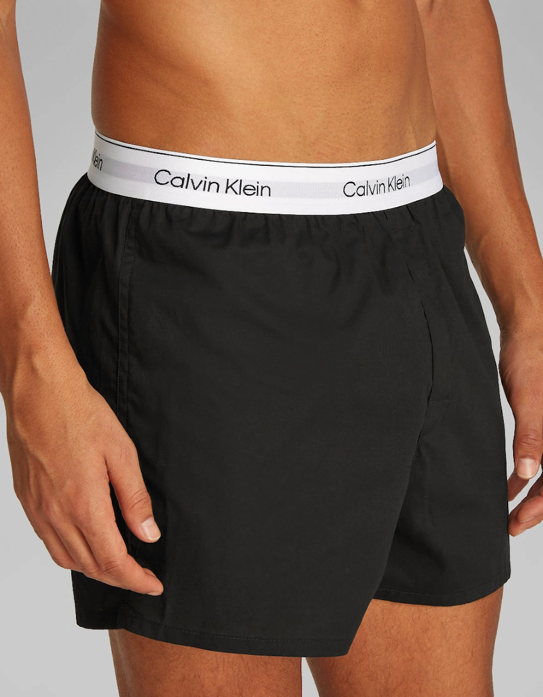 3-Pack Icon Cotton Stretch Slim Boxer Shorts, Black