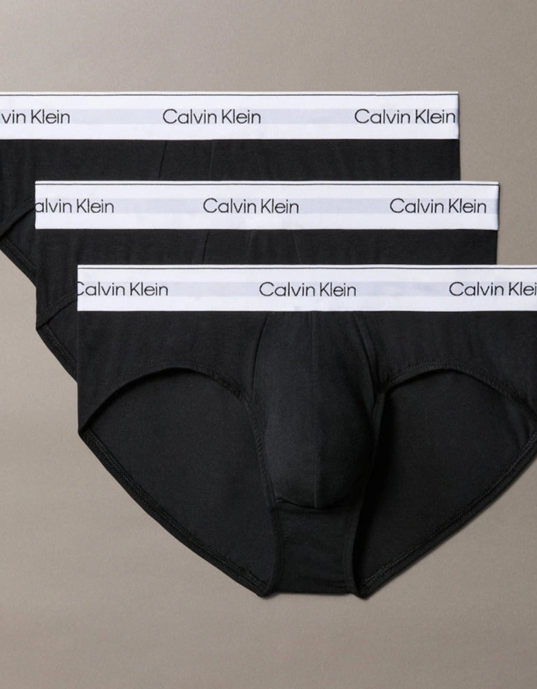 3-Pack Briefs Icon Cotton Stretch, Black/White
