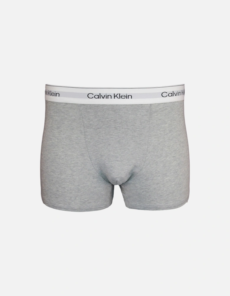 3-Pack Icon Cotton Stretch Relaxed Fit Boxer Trunks, Black/White/Grey Heather