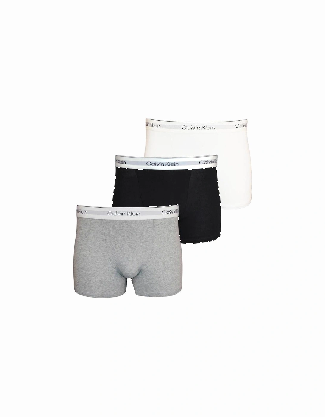 3-Pack Icon Cotton Stretch Relaxed Fit Boxer Trunks, Black/White/Grey Heather, 6 of 5