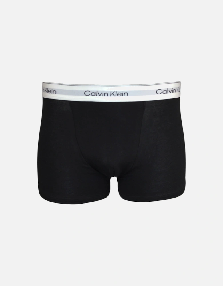 3-Pack Icon Cotton Stretch Relaxed Fit Boxer Trunks, Black/White/Grey Heather