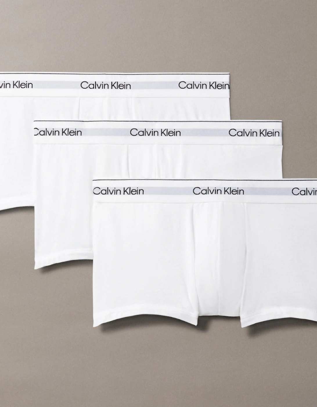 3-Pack Icon Cotton Stretch Low Rise Boxer Trunks, White, 5 of 4
