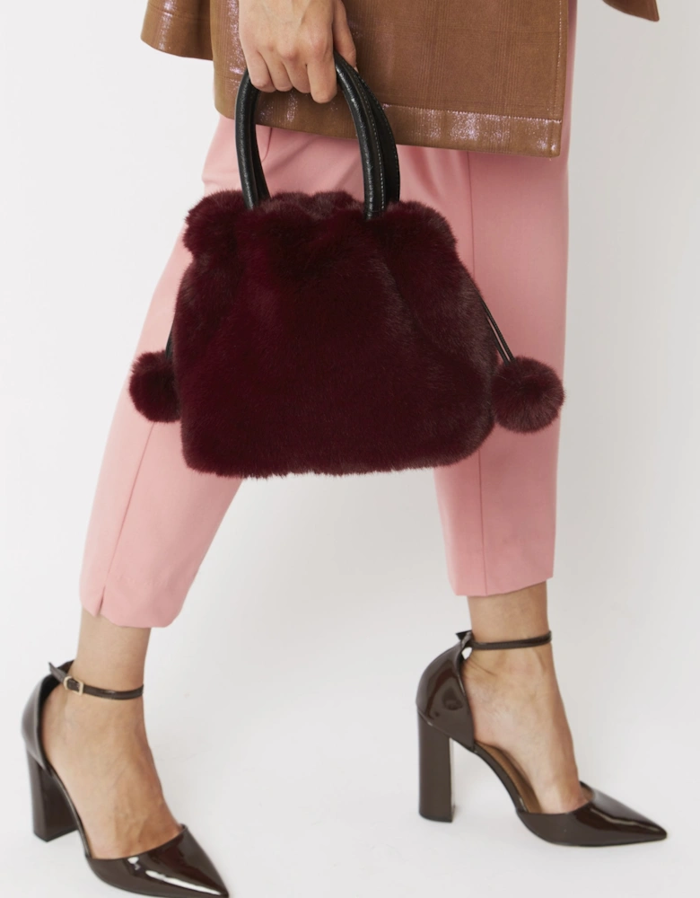 Red Faux Fur Bag