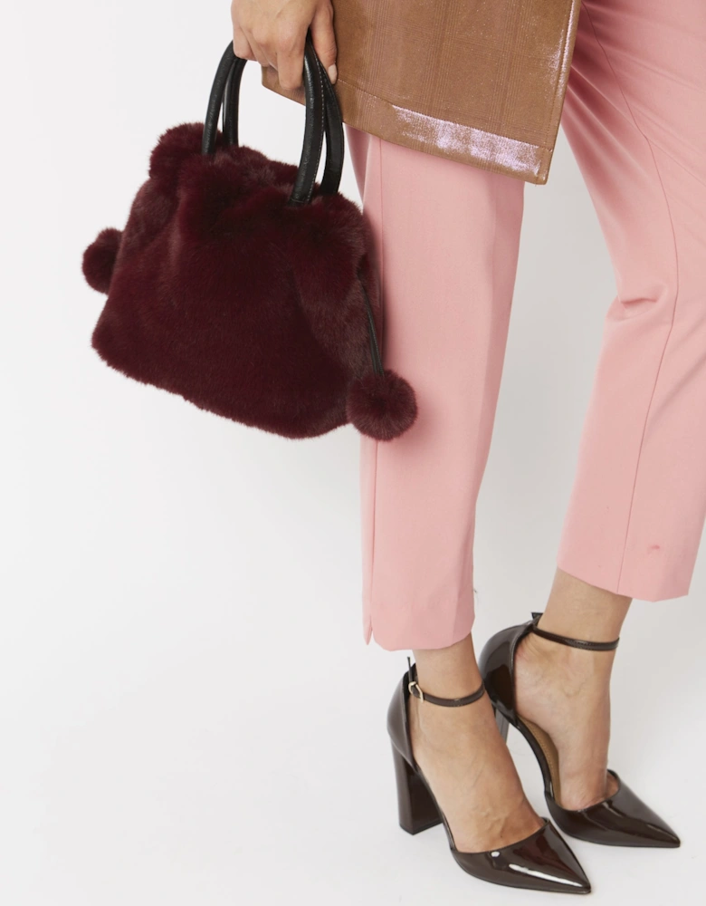 Red Faux Fur Bag