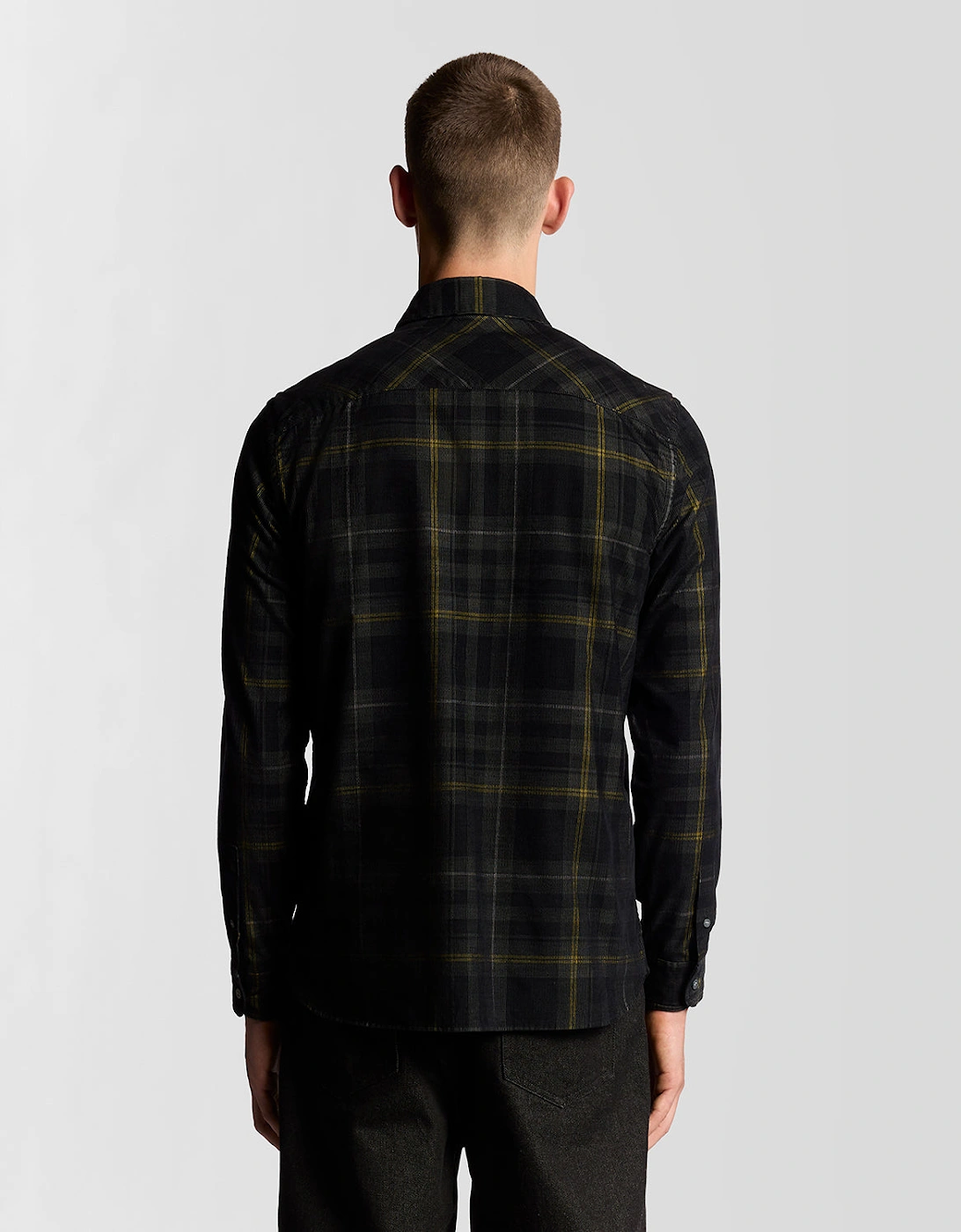 Lyle & Scott Tartan Corduroy Shirt - Z865 Jet Black