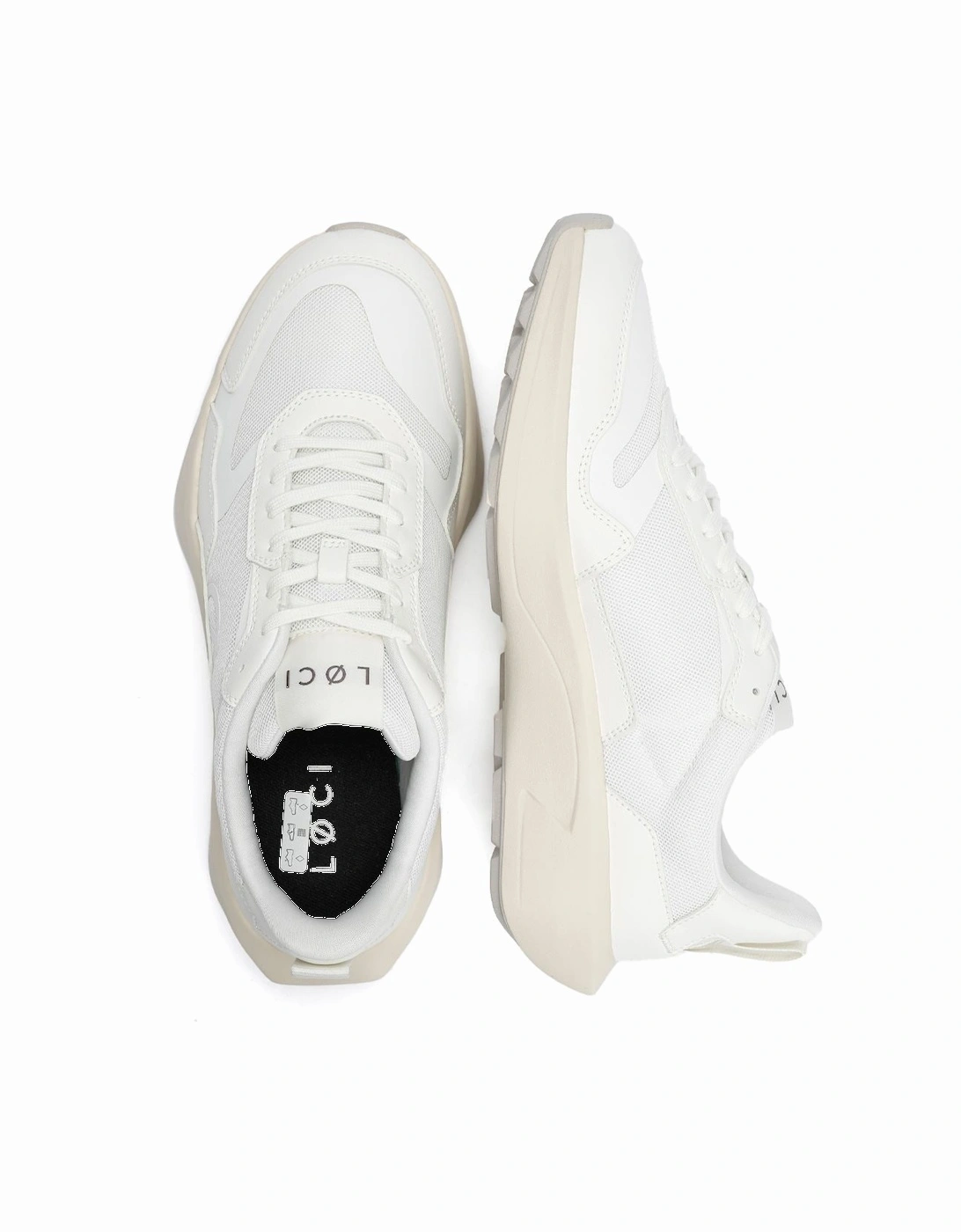 FLØ White/White Trainers
