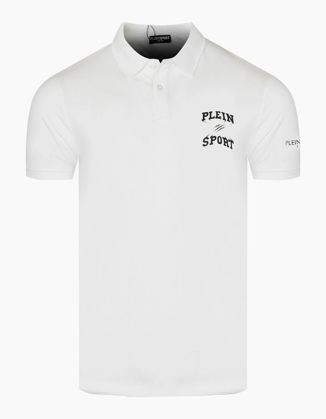 Philipp Plein Men's White Plein Sport Logo Polo Shirt  36 S