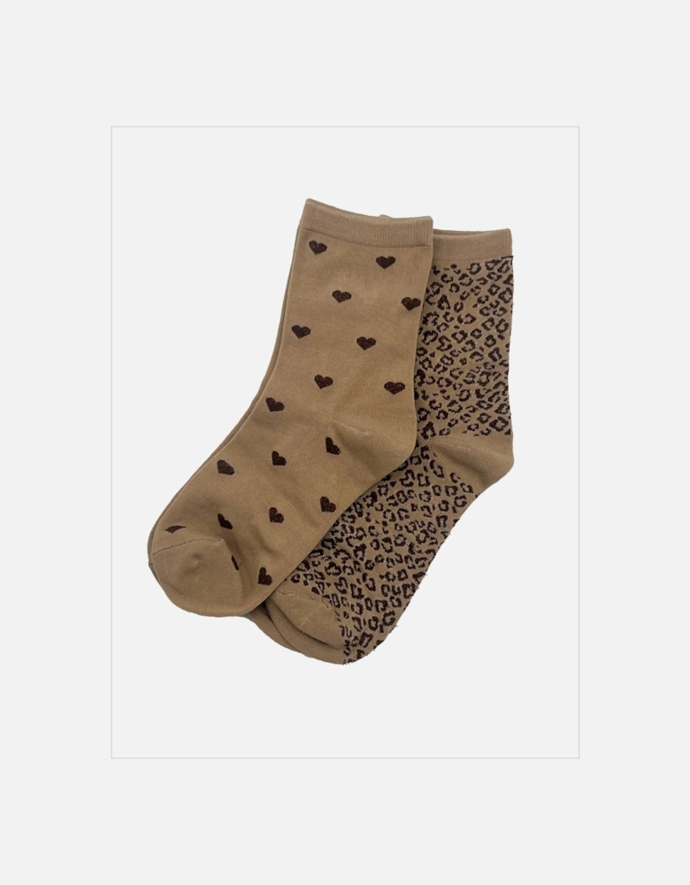 Love Leo Sock Set-Camel Mix