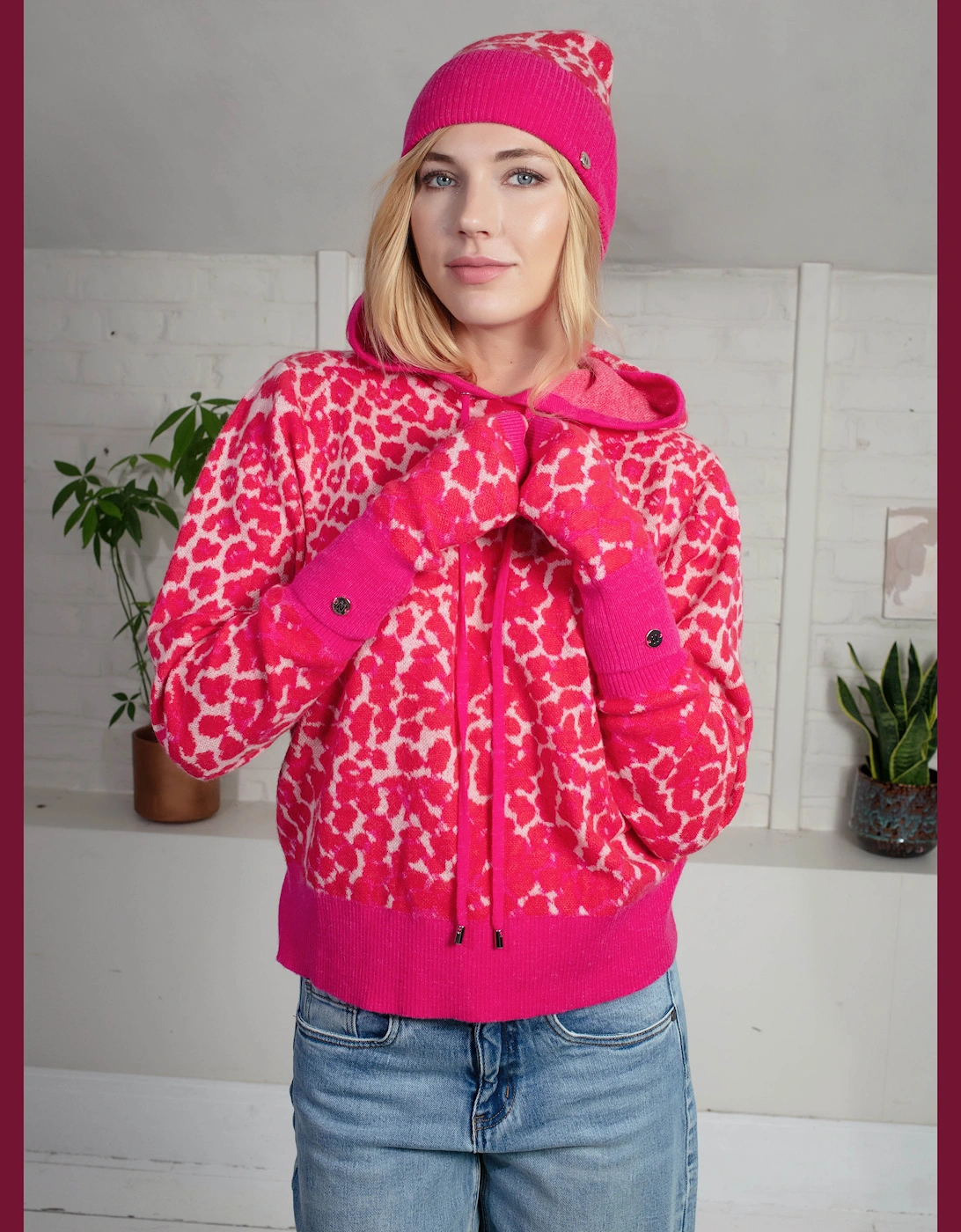 Leopard Norwood Hoodie in Pink