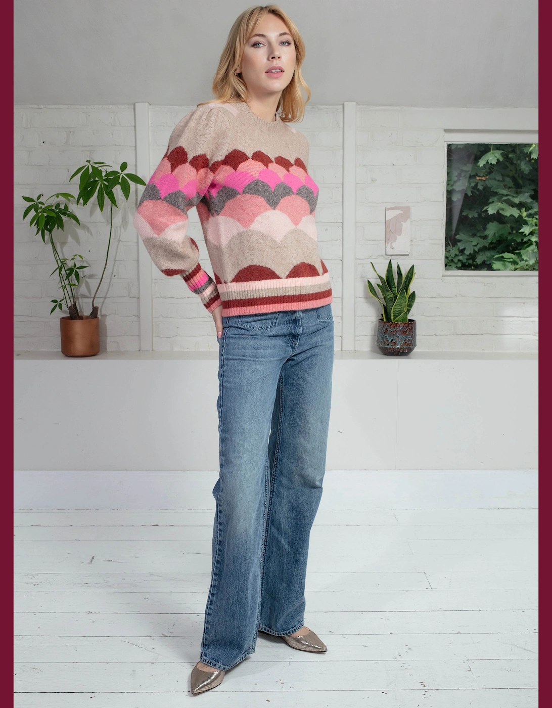 Mabel Scallop Pattern Jumper in Brown