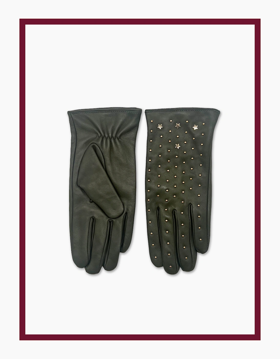 Nooki Design Women's Tishan Studded Gloves in Khaki - Green - Size: SM