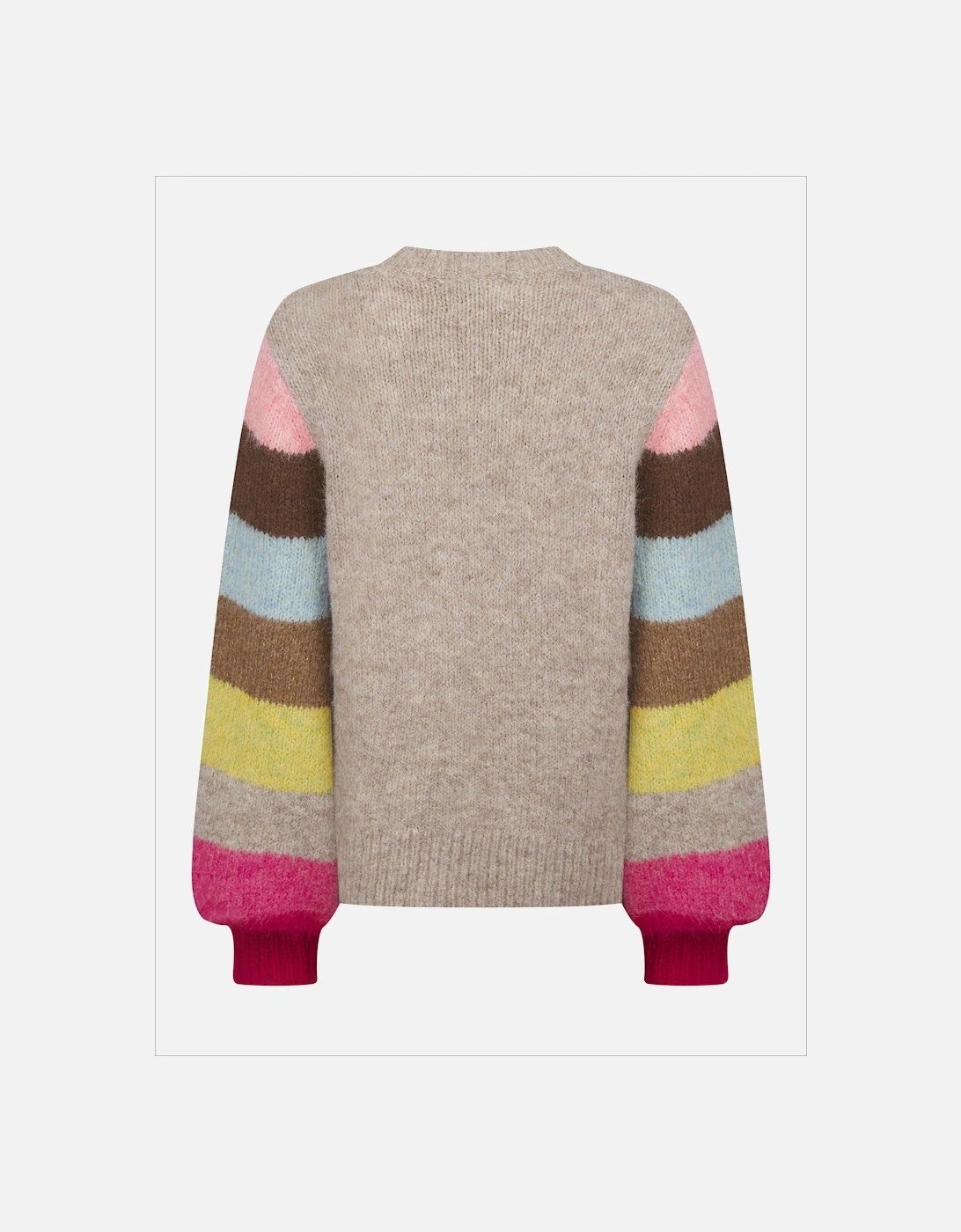 Morgan Supersoft Striped Cuff Jumper in Mink