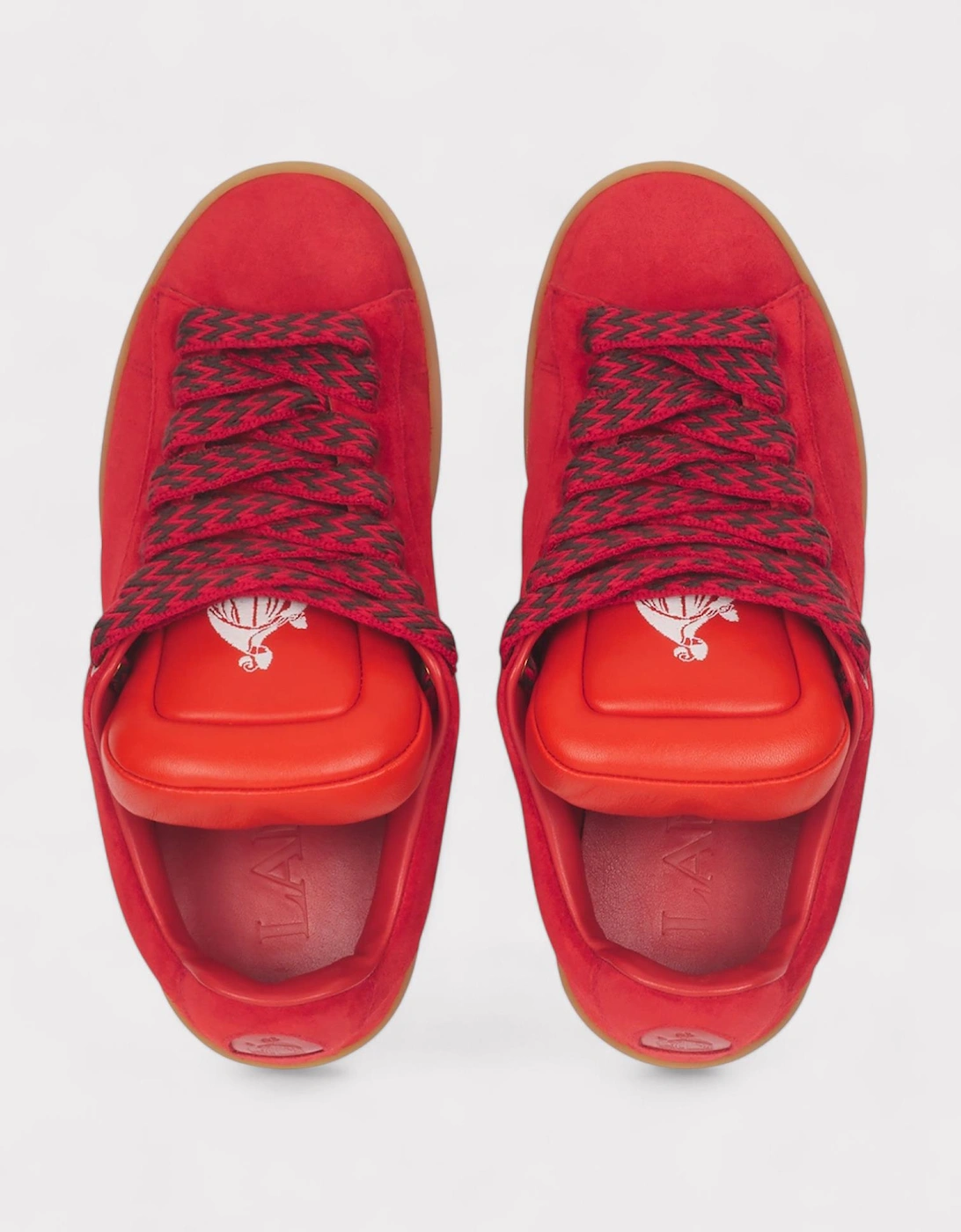 X Future Hyper Curb Sneakers Leather Suede Red