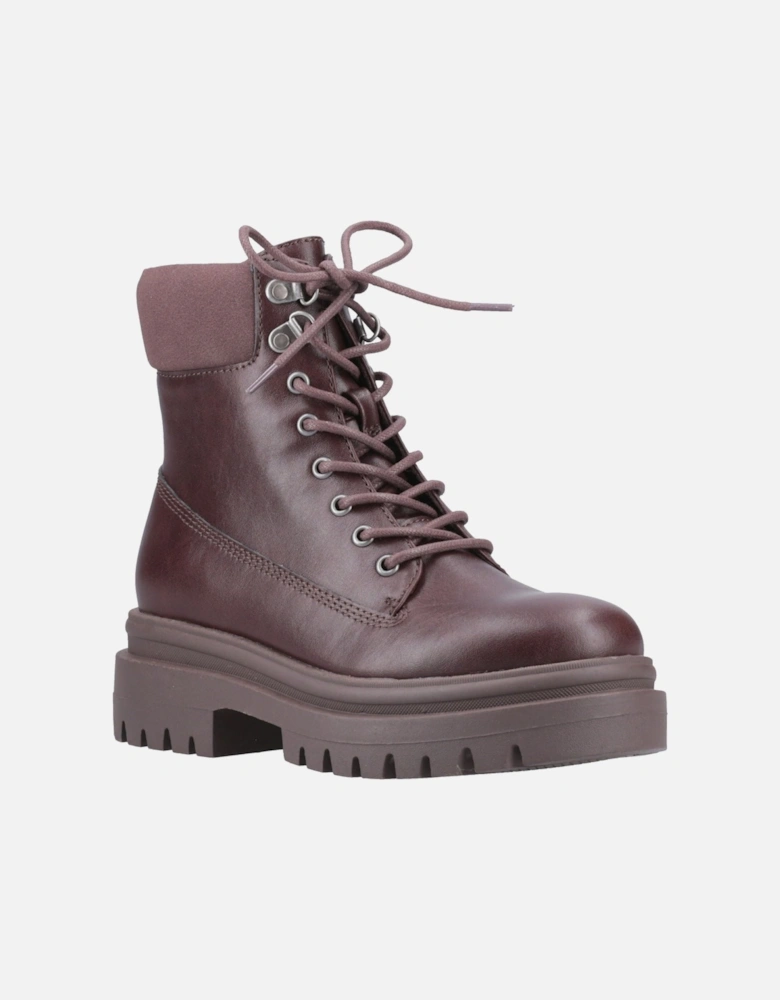 Danie Faux Leather Women's Dark Brown Heeled Mid Calf Boots