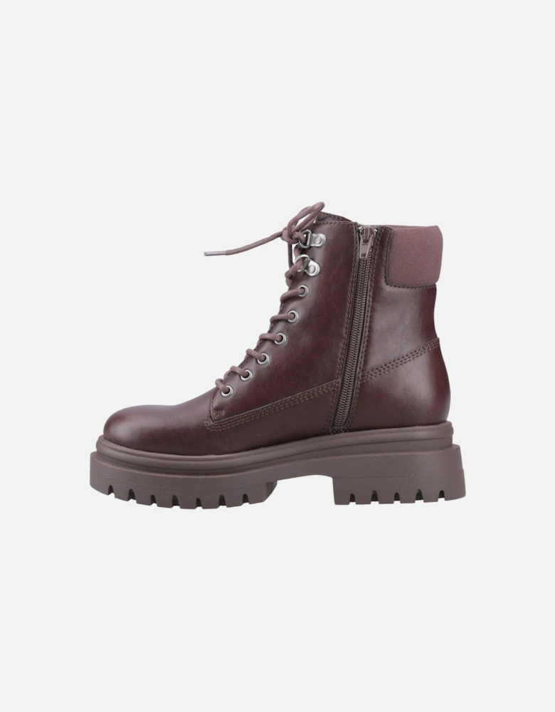 Danie Faux Leather Women's Dark Brown Heeled Mid Calf Boots