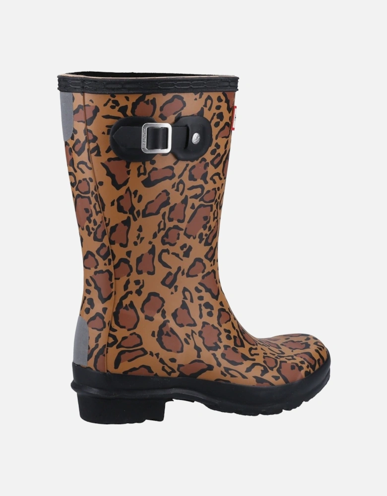 Original Short Leopard Print Rubber Women's Rich Tan/Saddle/Black Wellington Boots