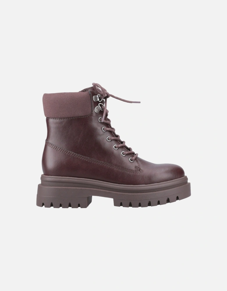 Danie Faux Leather Women's Dark Brown Heeled Mid Calf Boots