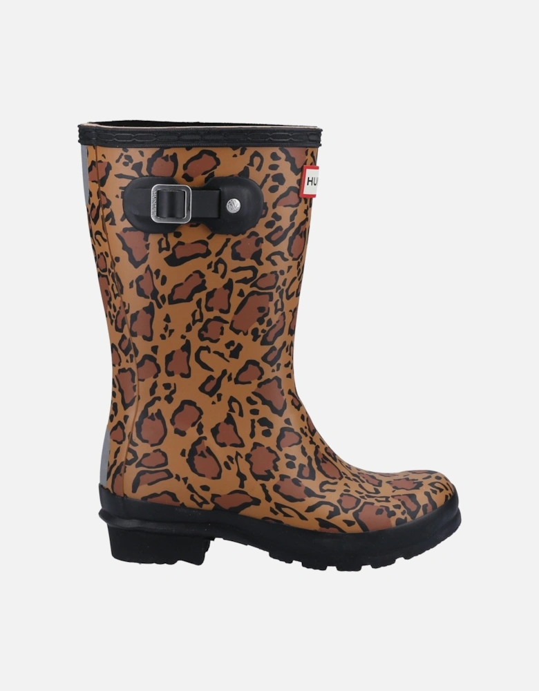 Original Short Leopard Print Rubber Women's Rich Tan/Saddle/Black Wellington Boots