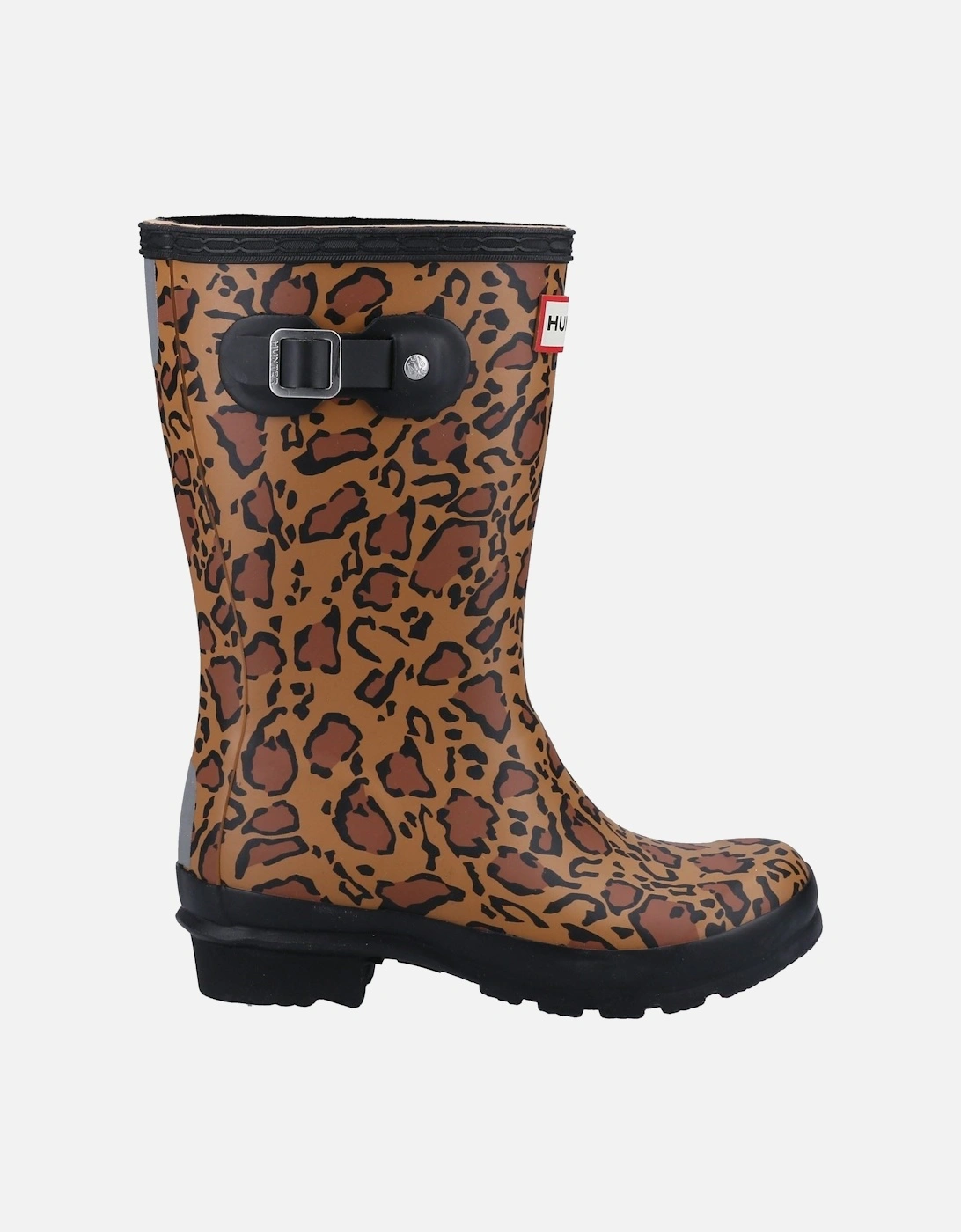 Original Short Leopard Print Rubber Women's Rich Tan/Saddle/Black Wellington Boots