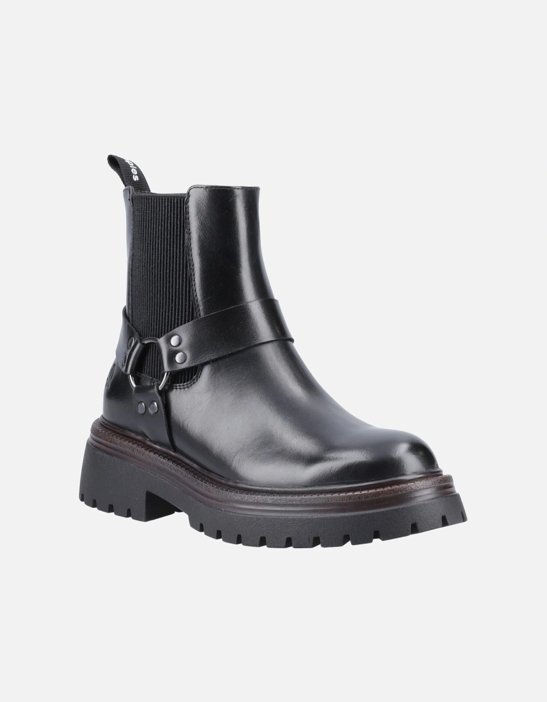 Raye Leather Women's Black Leather Flat Chelsea Boots, 6 of 5