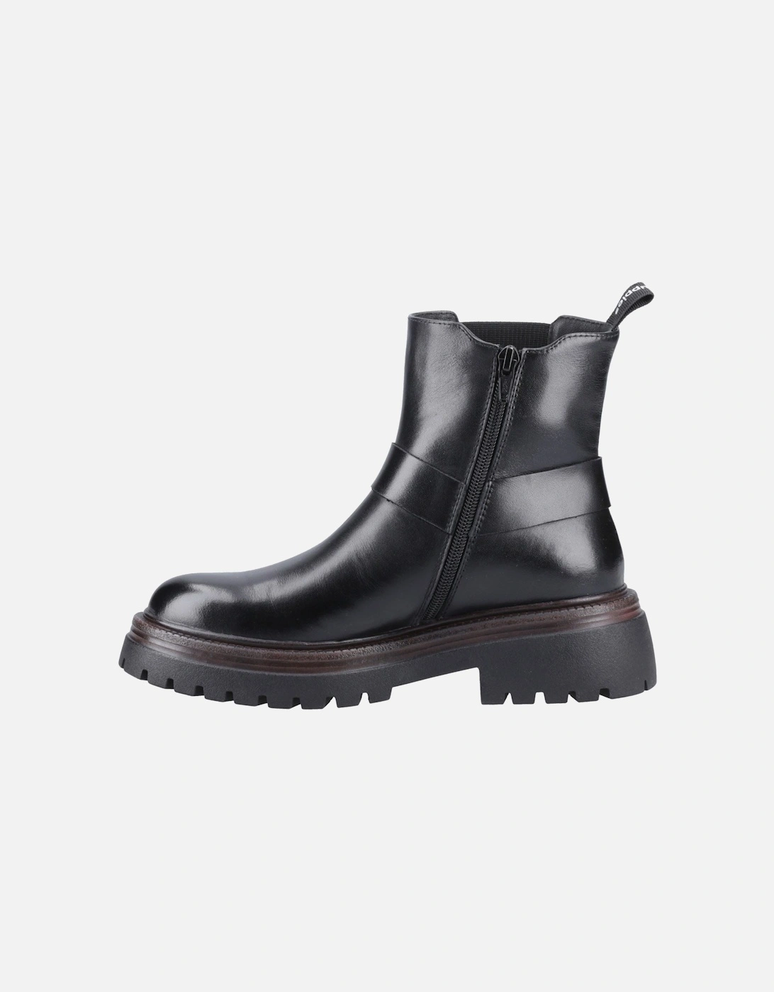 Raye Leather Women's Black Leather Flat Chelsea Boots
