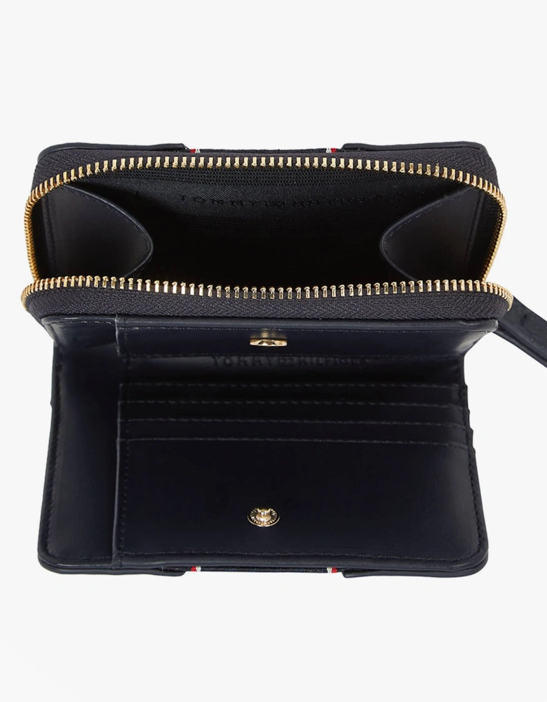Womens monogram wallet with TH signature Navy