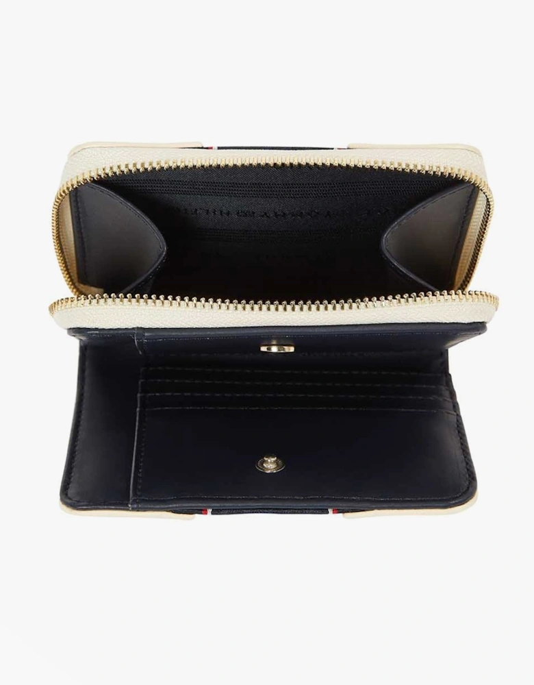 Womens monogram wallet with TH signature Cream