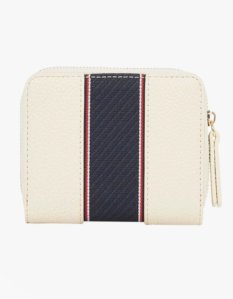 Womens monogram wallet with TH signature Cream