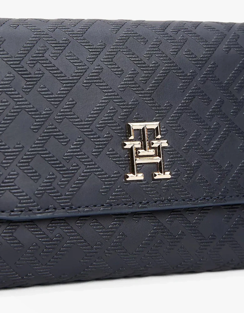 Womens Monogram Trifold Wallet Navy