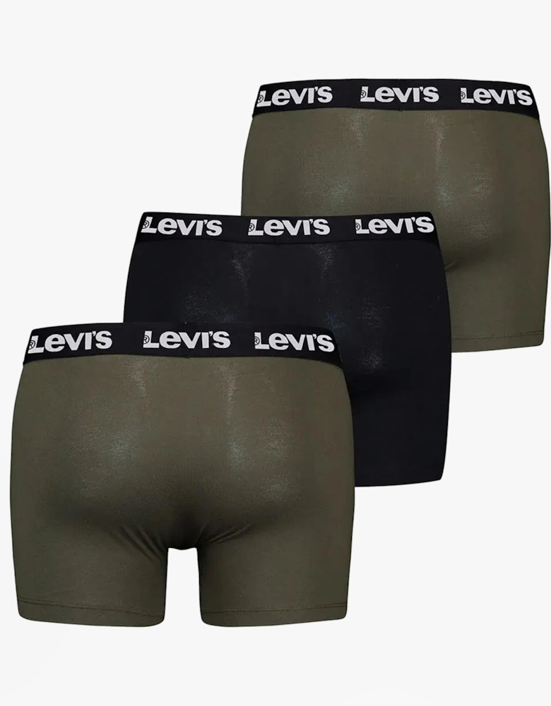 REPEAT LOGO Mens 3-Pack Trunks Khaki Combo
