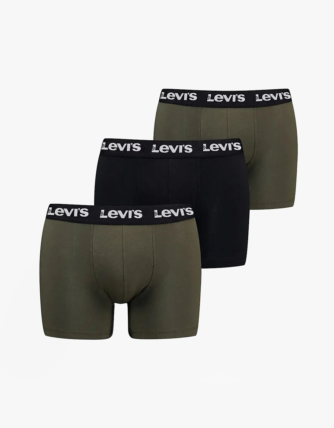 Levis Men's Levi's Repeat Logo Mens 3 Pack Trunks Khaki Combo - Green - Size, 37/36/32