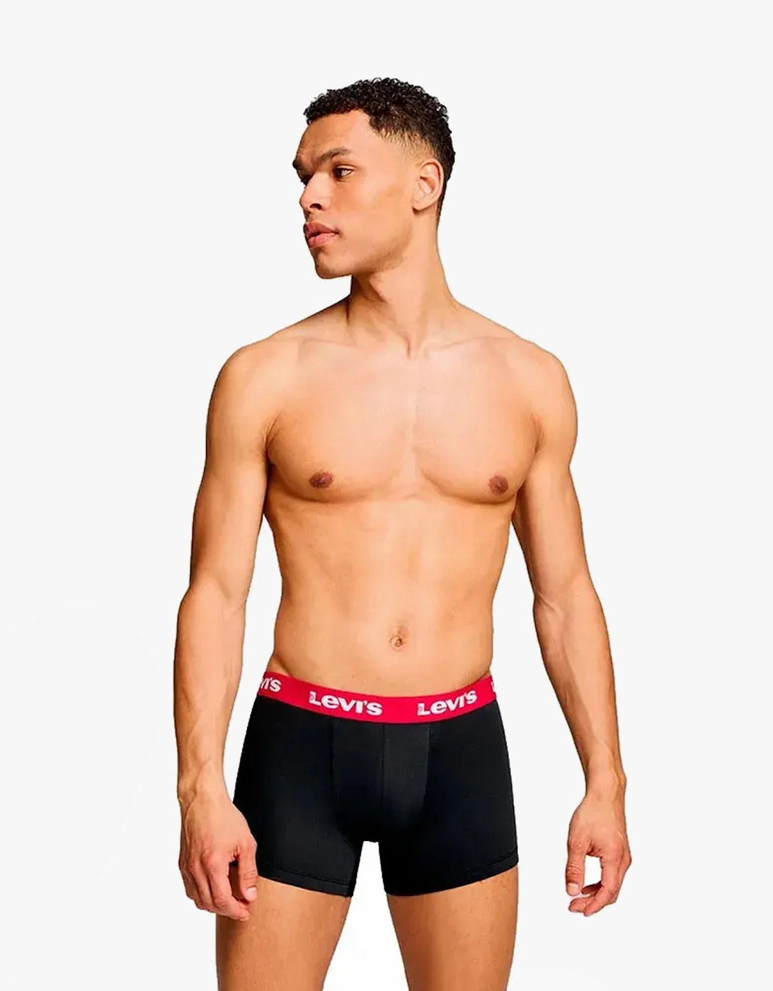 REPEAT LOGO Mens 3-Pack Trunks Black/Red