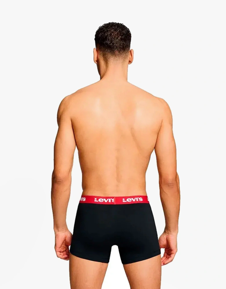 REPEAT LOGO Mens 3-Pack Trunks Black/Red