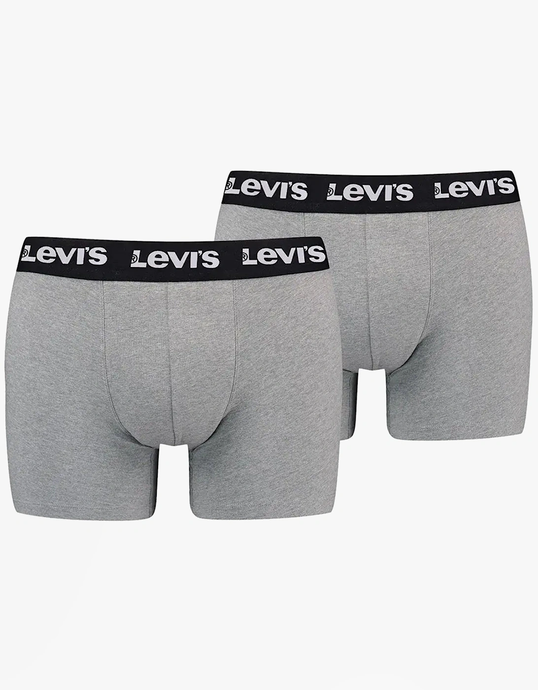 Levi's Men's Levi's REPEAT LOGO Mens 2 Pack Trunks Middle Grey Melange