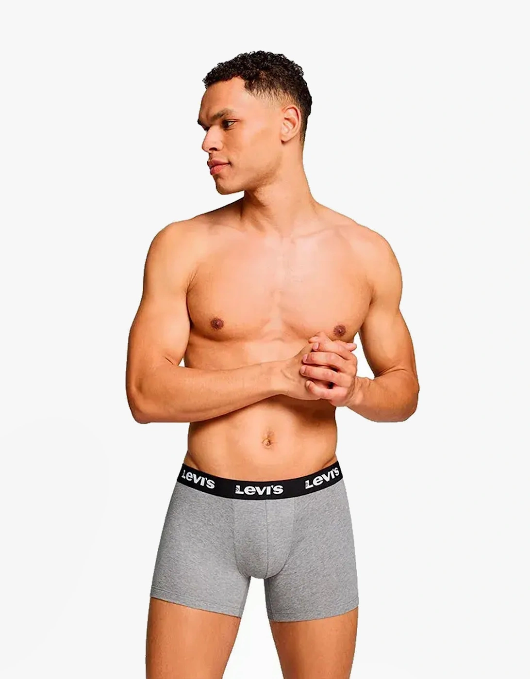 REPEAT LOGO Mens 3-Pack Trunks Middle Grey Melange