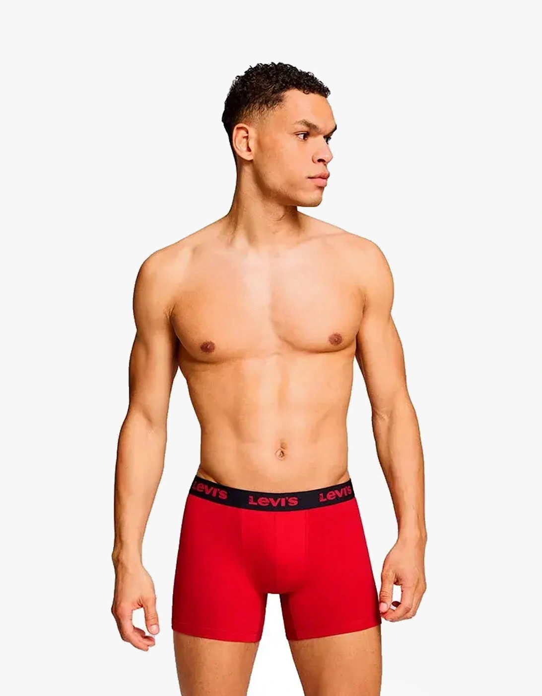 REPEAT LOGO Mens 3-Pack Trunks Red Combo