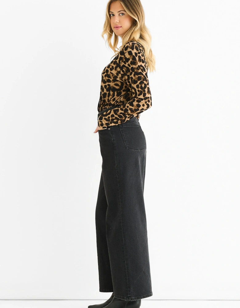 Brown Animal Wrap Jersey Bodysuit