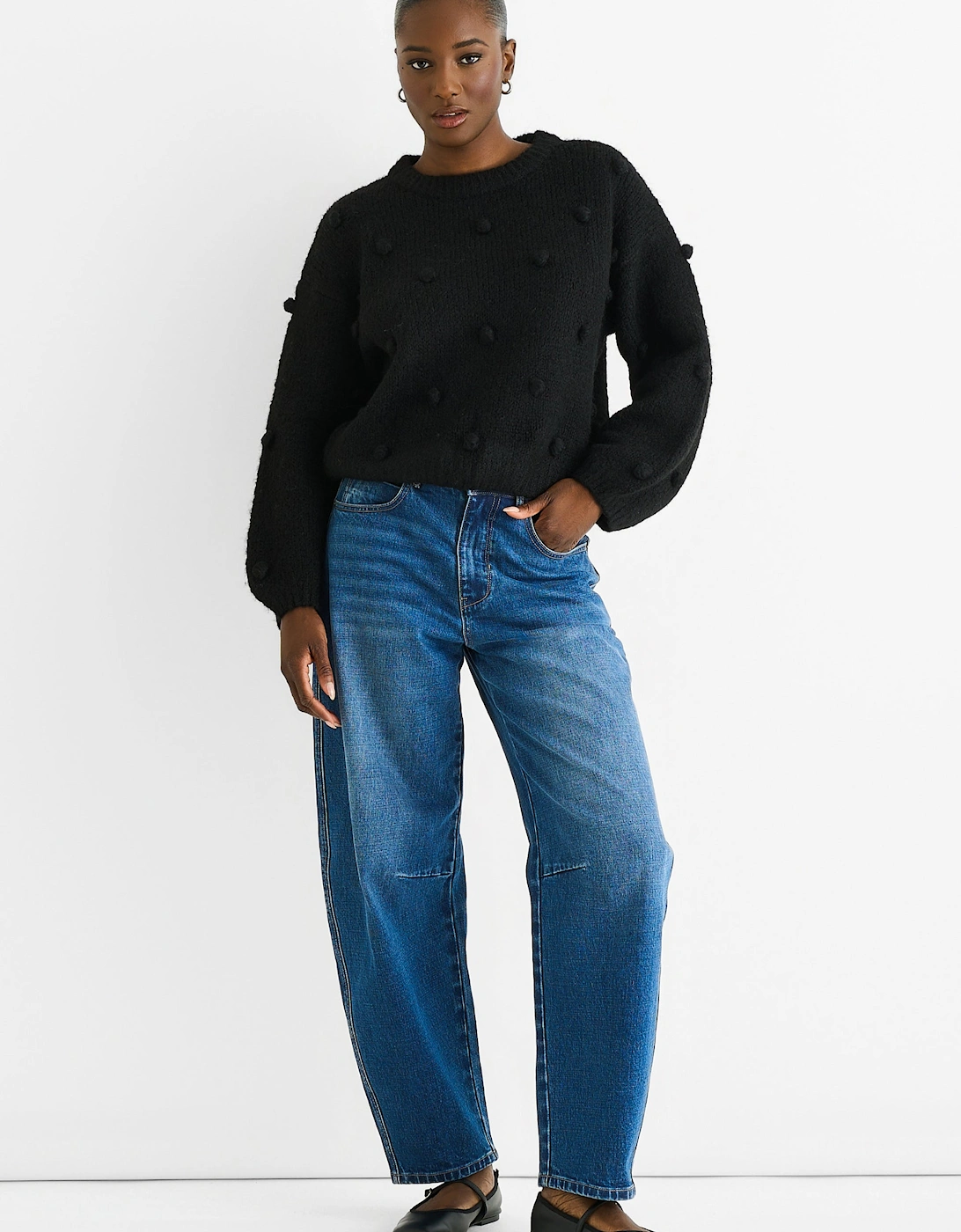 Black Wool Mix Oversized Knit Jumper, 5 of 4