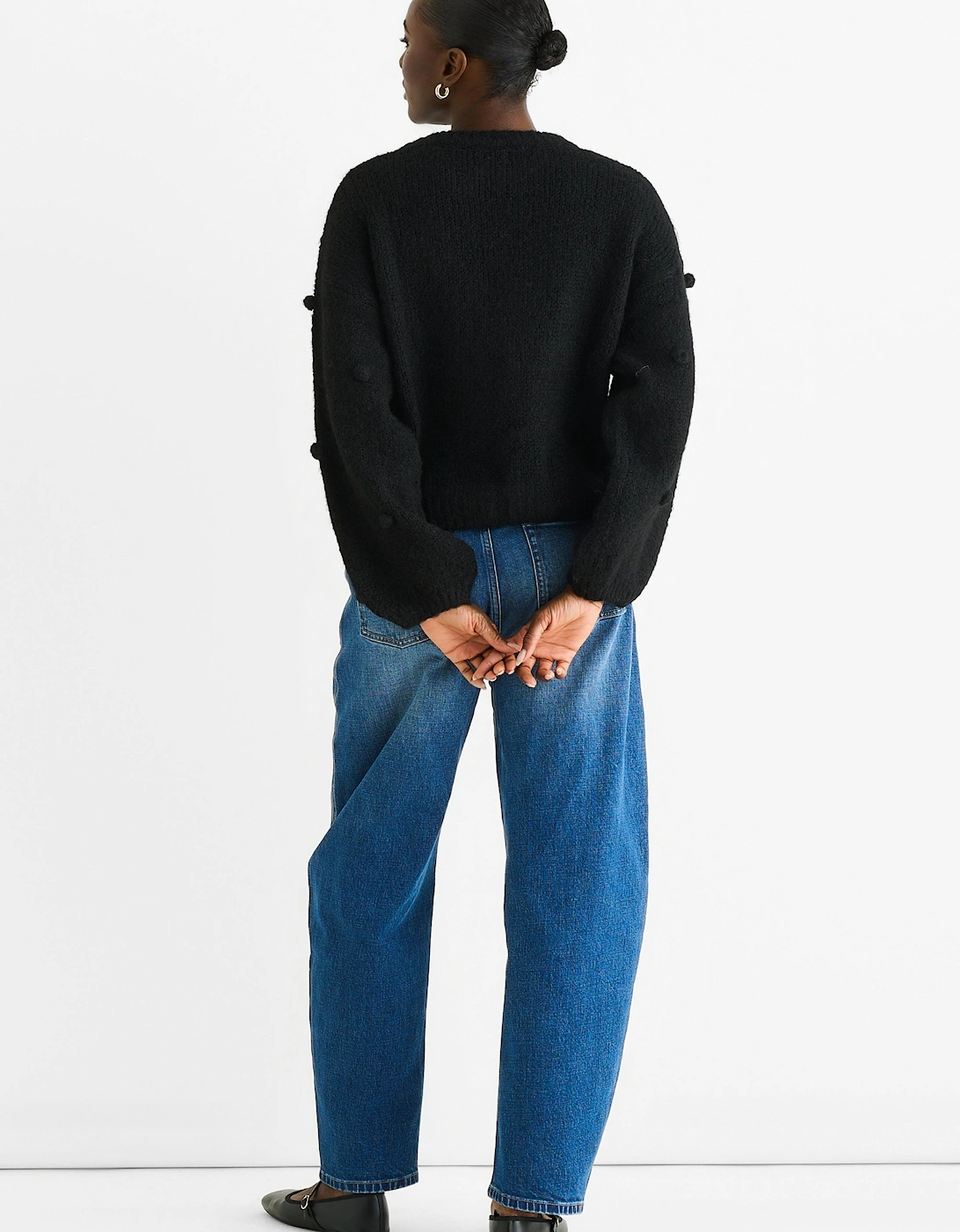 Black Wool Mix Oversized Knit Jumper