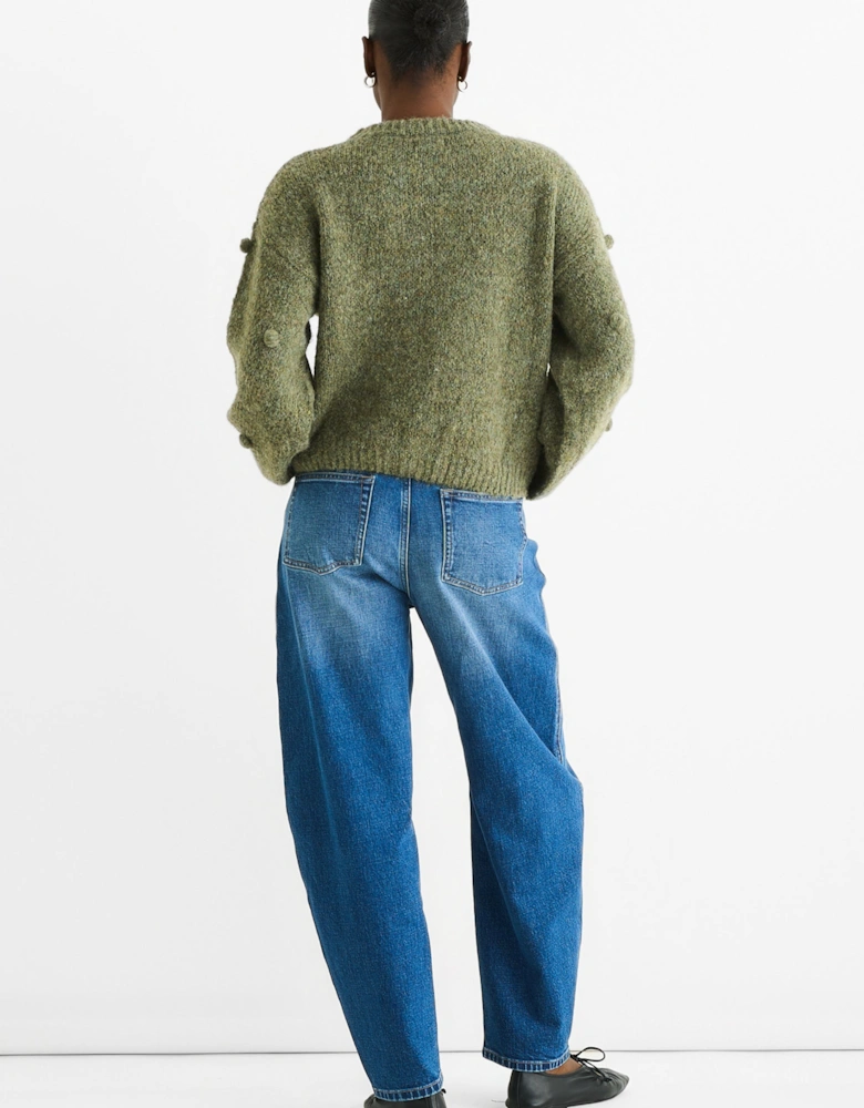 Green Wool Mix Oversized Knit Jumper