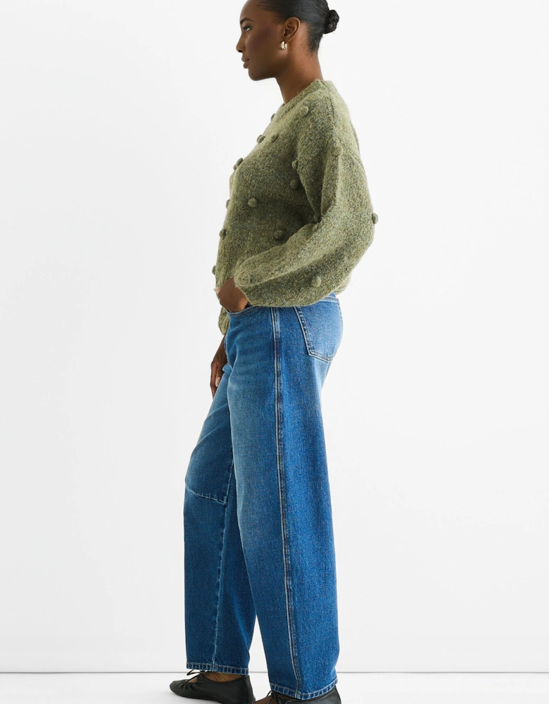 Green Wool Mix Oversized Knit Jumper