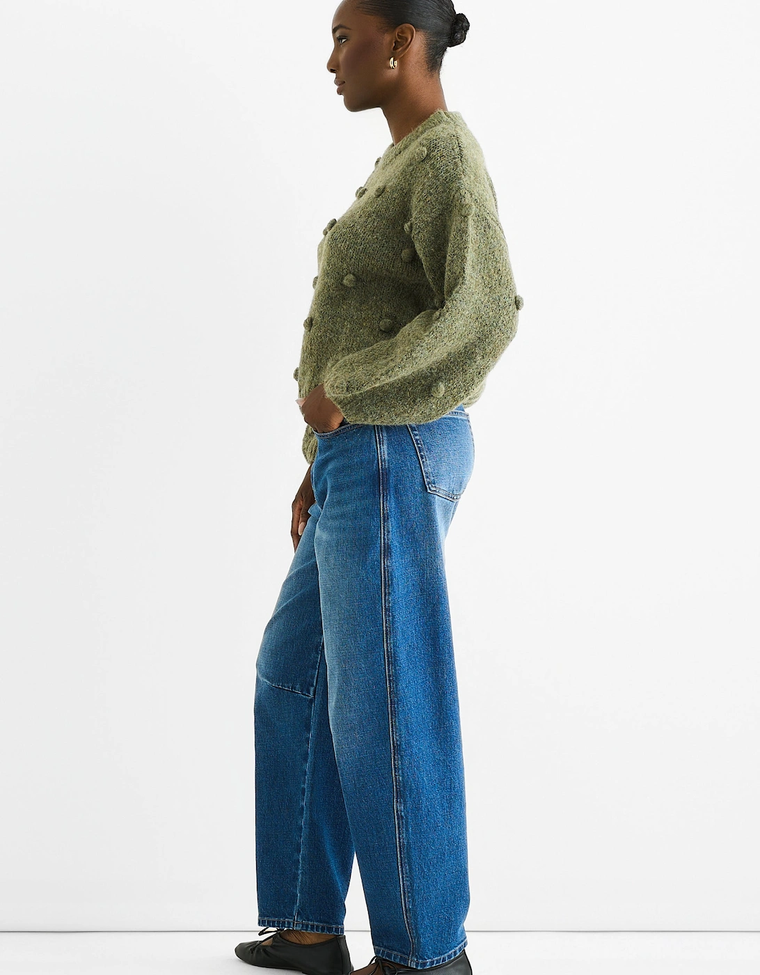 Green Wool Mix Oversized Knit Jumper