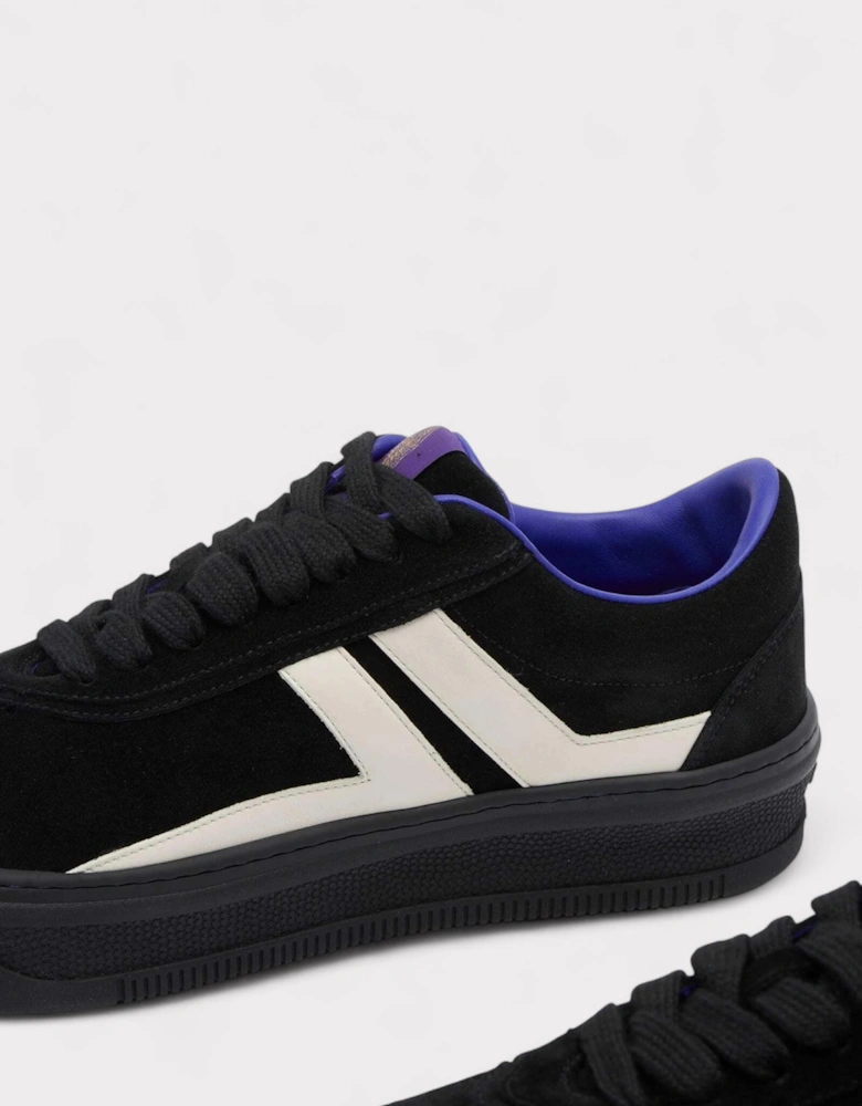 X Future For Men Black Leather Cash Sneakers