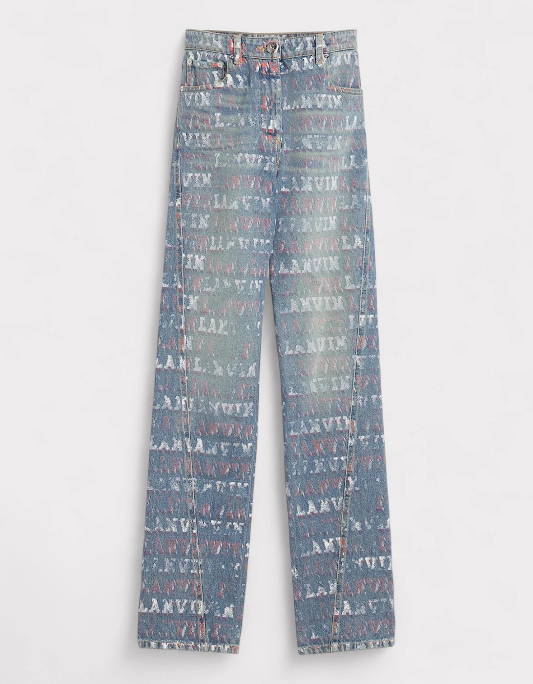 Men's Lanvin X Future Straight Fit Printed Pants For Men Blue - Size: 34W